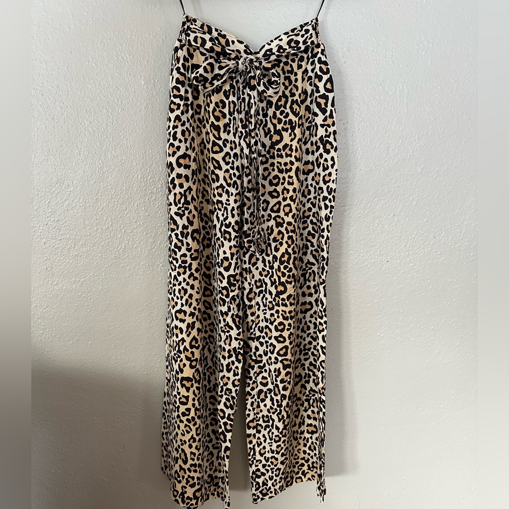 Angie Cheetah Print Cropped Pants Small
